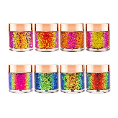 China Private Label Vegan Waterproof High Pigmented Cameleon Flake Duochrome Glitter Metallic Gel Eyeshadow for sale