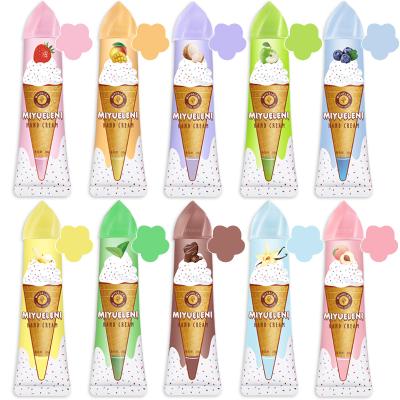 China 10 Flavor Mini Vegan Organic Natural Lotion Anti Aging Nourishing Whitening Moisturize Ice Cream Hand Cream for sale