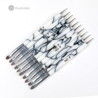 China Beauty Care Make Tools Huamulan Two Ways Dotting Pen Tool Nail Art Tip Dotting Pen Manicure Kit French Nail Brush for sale