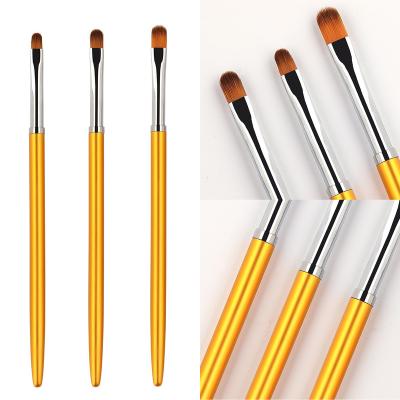 China NAIL Huamulan Gold Metal Handle nail art brushes liner set custom nail art brush set for sale