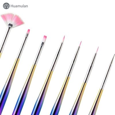 China NAIL Huamulan brush short slanted tip nail art  painting nail art tool brush for sale