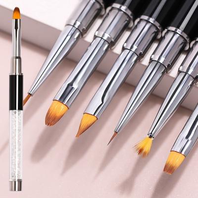 China Popular Styles 2022 HUAMULAN  Kolinsky Crystal handle nail art brush Set  Professional tool nail brush Acrylic art brush set for sale