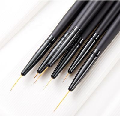 China Beauty Care Make Tools Huamulan Nail Beauty Nail Art Brush Pen Set 6PCS Liner Drawing Pen  Wooden Handle Nail Art Brush Pen Set for sale