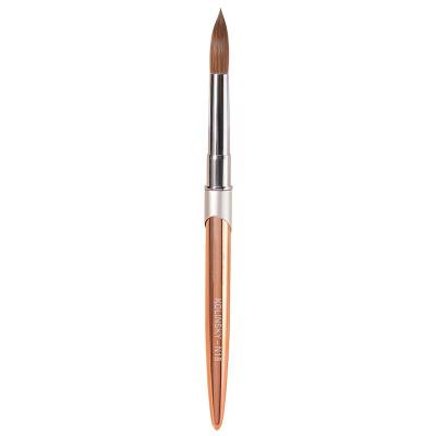 China Beauty Care Make Tools Wholesale Price 100% Pure Kolinsky Sable Acrylic Nails Flat Nail Art Brushes Brush With Golden Metal Handle for sale