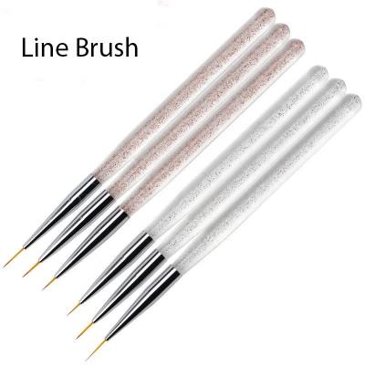 China Beauty Care Make Tools Huamulan 3pcs Nail Brush Wire Drawing Pen Nylon Acrylic Gold Powder Silver Powder Pole Line Drawing Pen DIY Line for sale