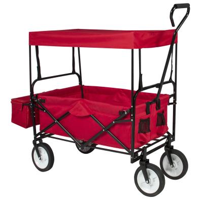 China Fishing Chair Folding Garden Beach Cart With Canopy Service Folding Outdoor Beach Cart for sale