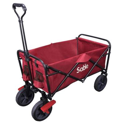 China Tools Garden Trolley Collapsible Folding Trolley Heavy Duty Outdoor Trolley Transport Cart Utility Wheels with Brake for sale