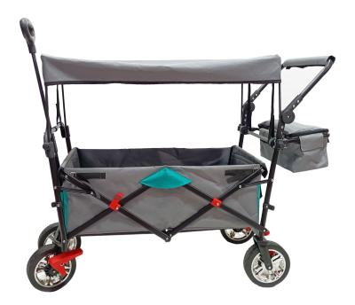 China Tools Two Handles Steel Frame Camping Cart Folding Canopy Folding Beach Cart Utility Cart for sale