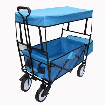 China 2020 Hots Selling Tools Camping Folding Beach Wagon Garden Cart With Top Roof for sale