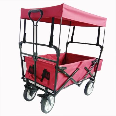 China 2020 Hots Selling Tools Camping Folding Beach Wagon Garden Cart With Top Roof for sale