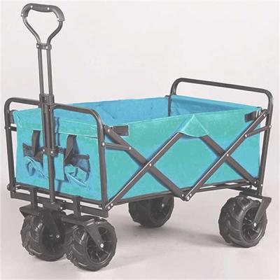 China Wholesale Custom Durable High Quality Outdoor Camping Cart Foldable Garden 4 Wheels Metal Wagon Cart for sale