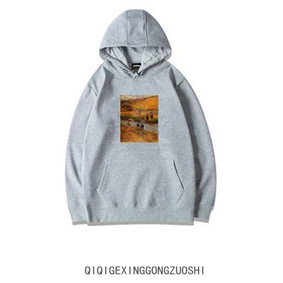 China Breathable men and women European and American large loose increase loose version of hoodie fashion fast pattern printed hoodie for sale