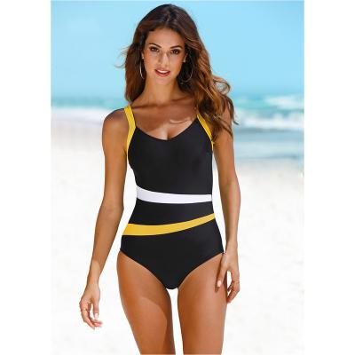 China Plus size 2023 one-piece custom color female European summer new striped and American swimsuits for sale