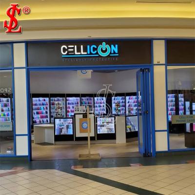 China Cell phone store display racks furniture cell phone display interior decoration designs with cell phone store display showcase furniture for sale