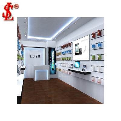 China Cell Phone Cell Phone Shop Store Display Racks Interior Designed Furniture Cell Phone Shop Display Showcase With Counter Wooden Designed Display Furniture for sale