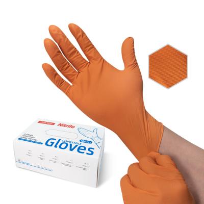 China Touch Screen Anboson Powderfree Diamond Blended Nitrile Gloves 100 Xs Powder Free Orange Disposable Nitrile Glove for sale