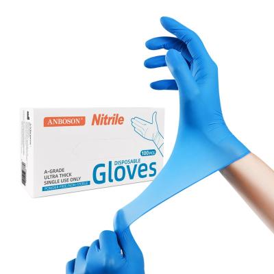 China Nursing  Touch Screen Blue Exam Disposable Non-Sterile Nitrile Disposable Gloves for Handicrafts Automobiles for sale