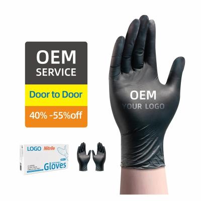 China Nursing  Powder Free Food Handling Household Xs 6 Mil 8 Mil 9 Mil Luvas Nitrile Glov Medical Grade Nitrile black Safety Gloves for sale