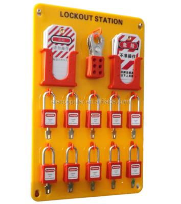 China Excellent Aging Resistance And Color Yellow 10 Padlock Security Lockout Portable Tagout Station for sale