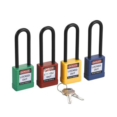 China High Security 76mm Industrial Security Protection Locks Loto ABS Top Safety Padlock With Key for sale