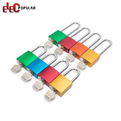 China Chrome Plated Lock Core High Security Three Size Custom Logo Colored Aluminum Padlock Shackle for sale