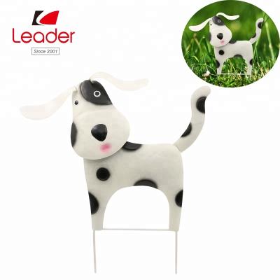 China China High Quality Handmade 2D Iron Stake Metal Dog Animal Garden Decoration for sale