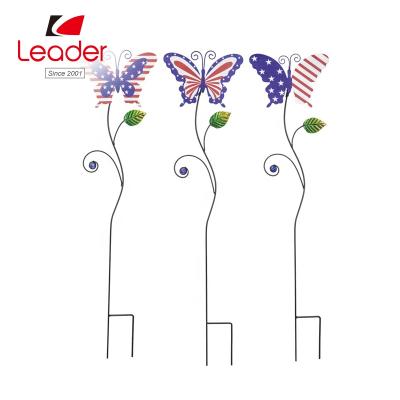 China Decorative China Garden and Yard Metal Crafts Garden Stakes American Butterfly Stake for sale