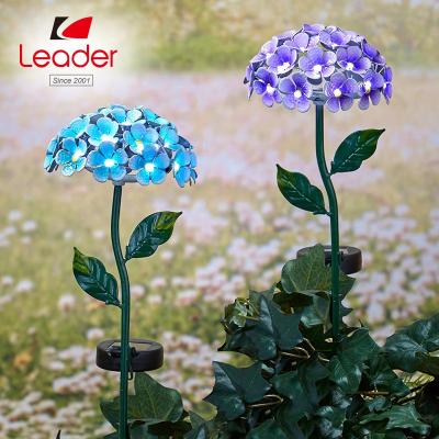 China China Metal Hydrangea Garden Stake Lights Solar Hydrangea Garden Stake for sale