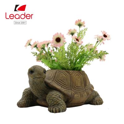 China Decorative flower pots made of Polyresin turtle garden decorative flower pots decorative planter material pot for sale