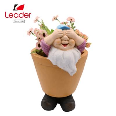 China Wholesale Flower Pots Hear No Evil Speak No Evil And See Evil Resin Garden Gnomes Flower Pots For Sale for sale