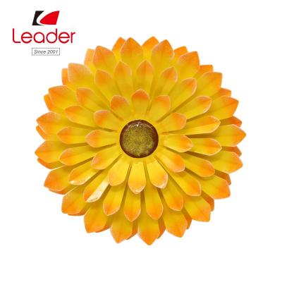 China Hand Painted Multicolor Yellow Sculpture Large China Wall Metal Flower Wall Decor for sale