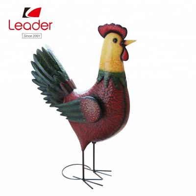 China China Factory Newest Powder Coated Iron Hen Figurine Animal Metal Garden Statue for sale