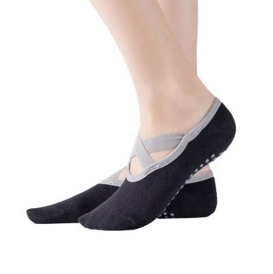 China Breathable Breathable Dance Pilates Yoga Socks For Women Non Slip Grips Straps for sale