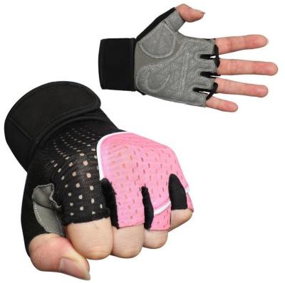 China Adjustable Custom Breathable Sports Bike Gloves Women Men Weightlifting Gloves Half Finger for sale