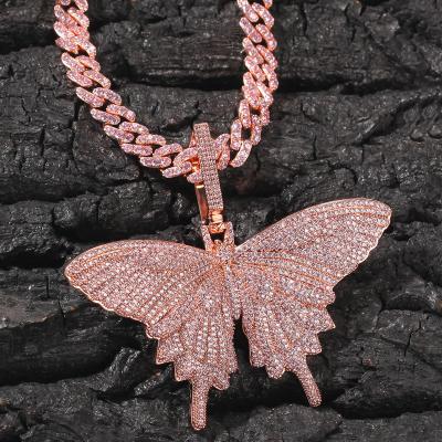 China Hot Pink Designer Hot Pink Pendant Necklace Copper Brass Pendant Necklace Women's Fine Polishing Zirconia Hip Hop Mom Star Mom for sale