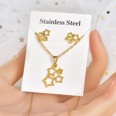 China Heart Snowflake Earrings Titanium Pattern Boy And Girl Gold Jewelry Fine Polishing Sets Star Steel Irregular Pendant Small for sale