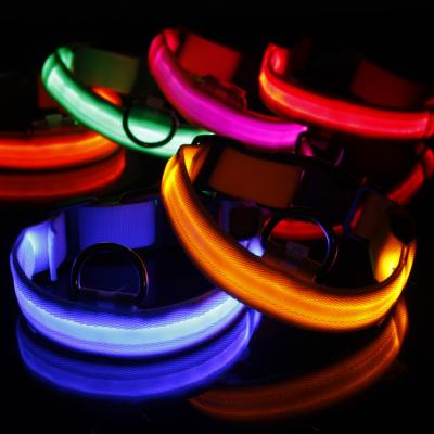 China New Design Reflective LED USB Flash Charger Rechargeable Flashing USB LED Light Dog Collar Rechargeable Flashing Anti-lost Nylon Led Dog Collar for sale