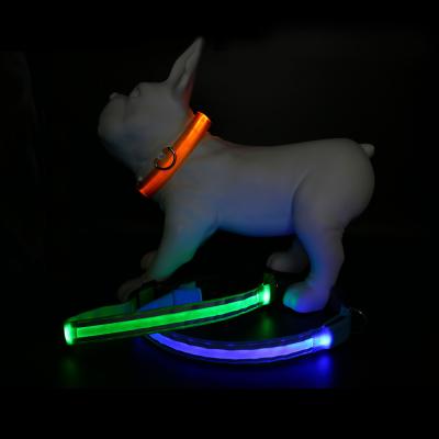 China Reflective Waterproof Led Dog Collar With USB Rechargeable Battery Safety Light Up Night Walking Led Dog Collars USB Rechargeable Light for sale