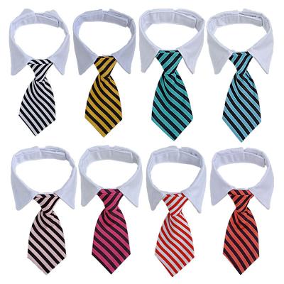 China Factory Supply Pet Neck Tie Viable Dog Neck Tie Striped Fake Collar Collar Scarf Neck Tie for sale