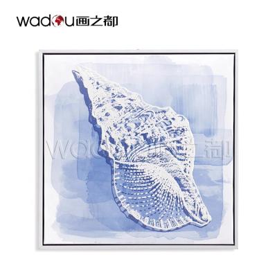 China OEM Manufacturer Good Modern Conch Art Printing Print On Canvas Glitter Foam Wall Art Decor Home Framed Beach for sale