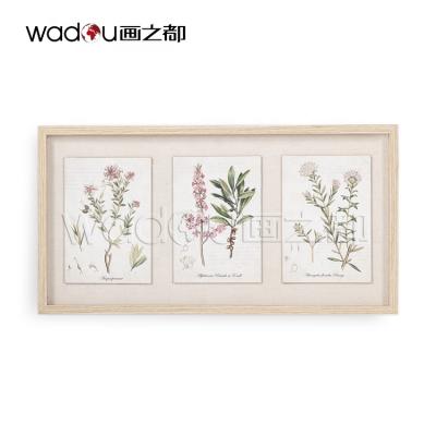 China Original Modern Home Flowers Framed Wall Art Canvas Three Picture Plants Space Decoration Design Decor Wholesalers for sale