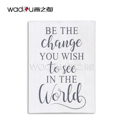 China Modern Custom Wood Art Flat Printing With Word For Home Living Room Modern Wall Art for sale