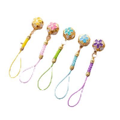 China Punk Woven accessories Pendant Colorful Cloisonne bell Chinese style lanyard Mobile phone short antique pendant for sale