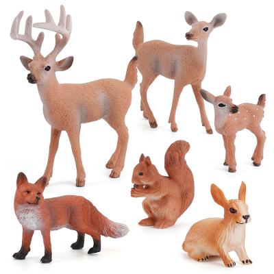 China Africa RTS Simulated animal reindeer squirrel red fox model wholesale set white tail deer solid figure for sale