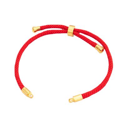 China Punk diy jewelry accessories nylon red rope bracelet this year male and female couples woven adjustable hand semi-finished products for sale