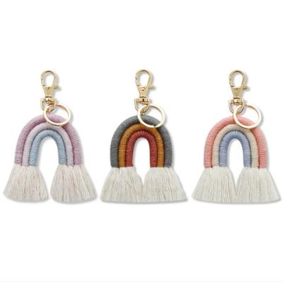 China MetalCotton threadCotton thread Nordic Style Pendant Bohemian tassel bag pendant hand woven national style hot selling key chain for sale