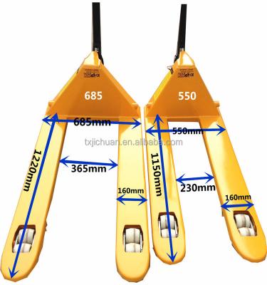 China High Efficiency 2000kg 2500kg 3000kg PU Nylon Rubber Wheels Hand Pallet Jack Manual Hand Hydraulic Pallet Truck for sale