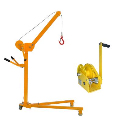 China Other 200kg 300kg 500kg Portable Mini Mobile Hoist Small Lift Floor Crane Foldable Shop Crane for sale