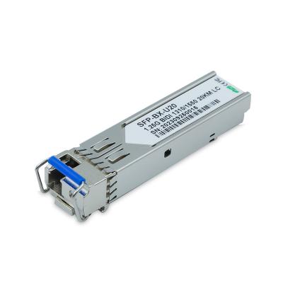 China 1.25G BiDi SFP Module 1GB LC Connector SMF 20km Reach 1310nm TX 1550nm RX Transceiver for sale