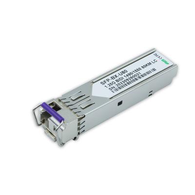 China Cisco Compatible 1.25GBASE BiDi SFP LC Connector Single Mode Fiber 80km 1G SFP 1490nm TX / 1550nm RX Transceiver Module for sale